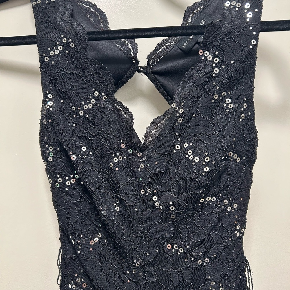 Silver Sequined Formal Dress